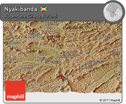 Satellite Panoramic Map of Nyakibanda