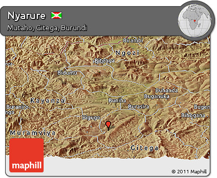 Satellite Panoramic Map of Nyarure