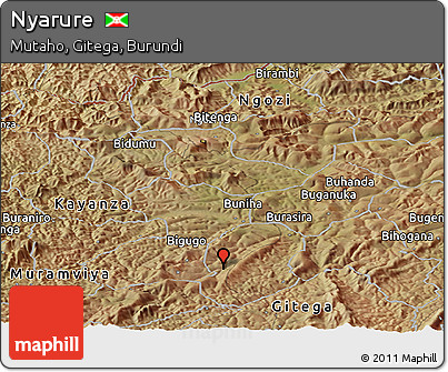 Satellite Panoramic Map of Nyarure