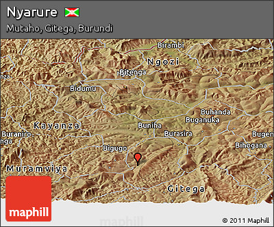 Satellite Panoramic Map of Nyarure