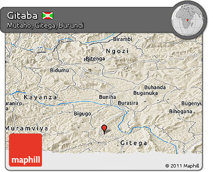 Shaded Relief Panoramic Map of Gitaba