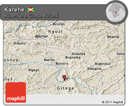 Shaded Relief Panoramic Map of Karehe