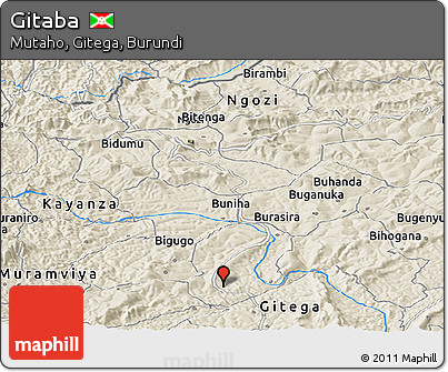 Shaded Relief Panoramic Map of Gitaba
