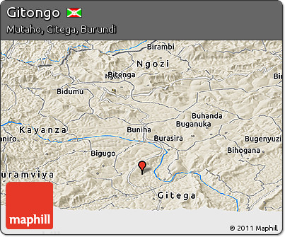 Shaded Relief Panoramic Map of Gitongo