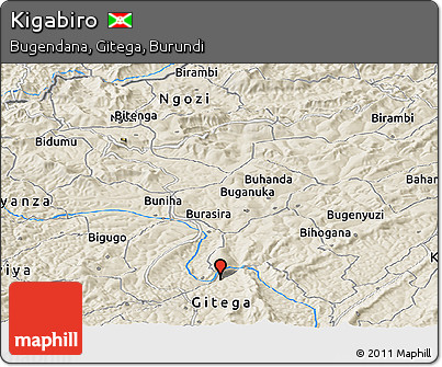 Shaded Relief Panoramic Map of Kigabiro