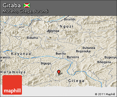 Shaded Relief Panoramic Map of Gitaba