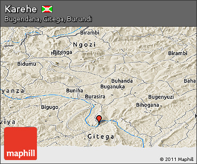 Shaded Relief Panoramic Map of Karehe