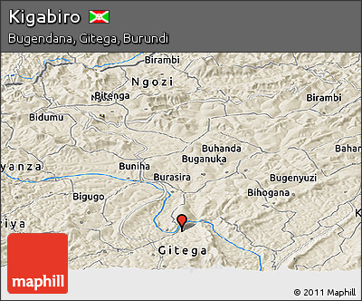 Shaded Relief Panoramic Map of Kigabiro