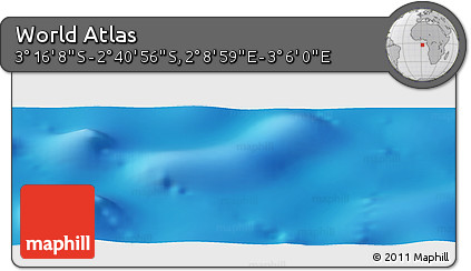 Shaded Relief Panoramic Map of the Area around 2° 58' 32" S, 2° 37' 30" E
