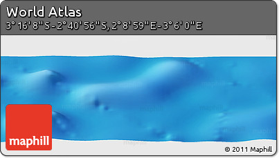 Shaded Relief Panoramic Map of the Area around 2° 58' 32" S, 2° 37' 30" E
