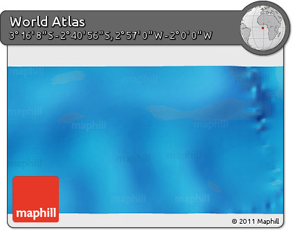 Shaded Relief 3D Map of the Area around 2° 58' 32" S, 2° 28' 30" W