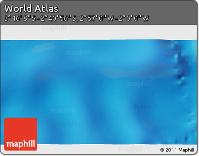 Shaded Relief 3D Map of the Area around 2° 58' 32" S, 2° 28' 30" W