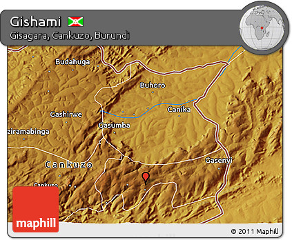Physical 3D Map of Gishami