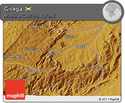 Physical 3D Map of Gitega
