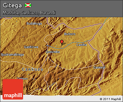 Physical 3D Map of Gitega