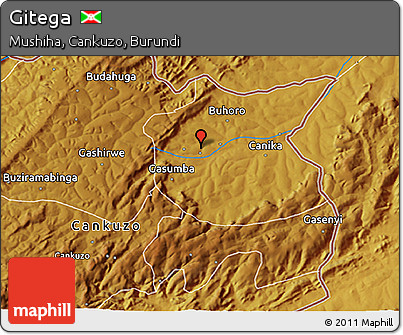 Physical 3D Map of Gitega