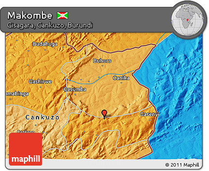Political 3D Map of Makombe