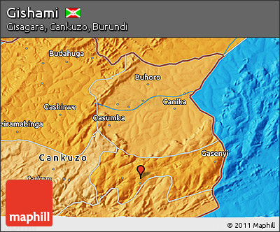 Political 3D Map of Gishami