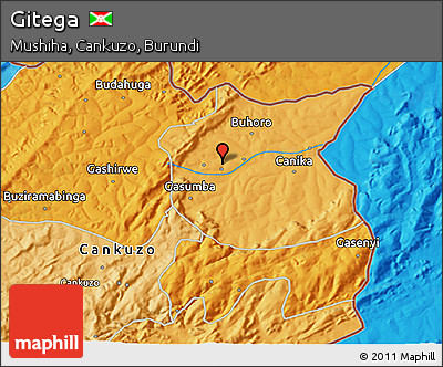 Political 3D Map of Gitega