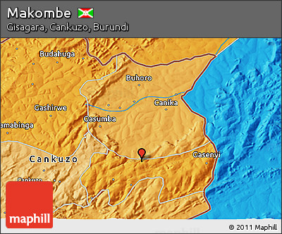 Political 3D Map of Makombe