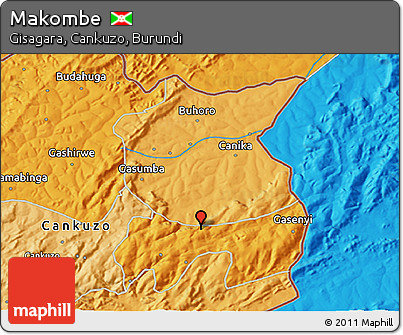 Political 3D Map of Makombe