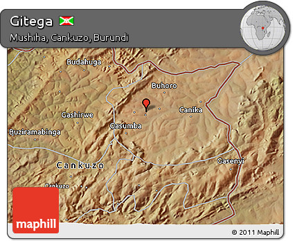 Satellite 3D Map of Gitega