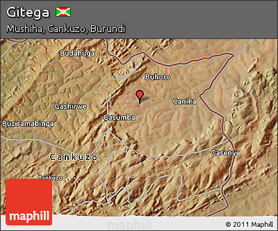 Satellite 3D Map of Gitega