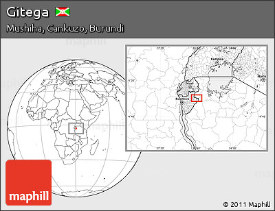 Blank Location Map of Gitega