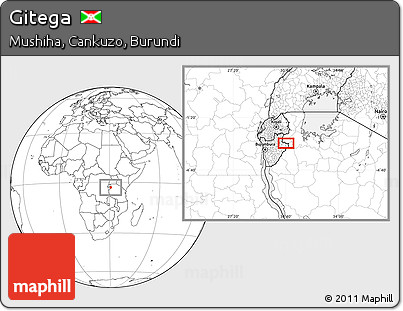 Blank Location Map of Gitega