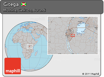 Gray Location Map of Gitega
