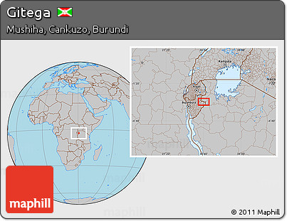 Gray Location Map of Gitega