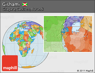 Political Location Map of Gishami