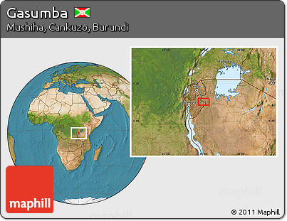 Satellite Location Map of Gasumba