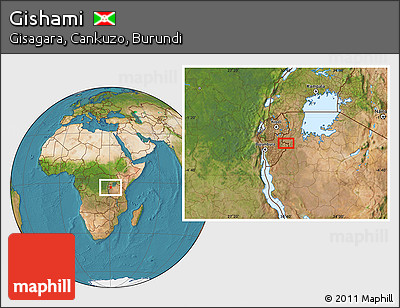 Satellite Location Map of Gishami