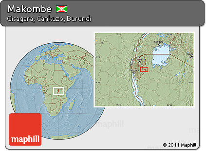 Savanna Style Location Map of Makombe, hill shading