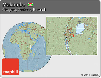 Savanna Style Location Map of Makombe, hill shading