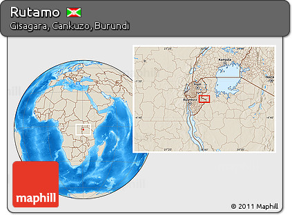 Shaded Relief Location Map of Rutamo