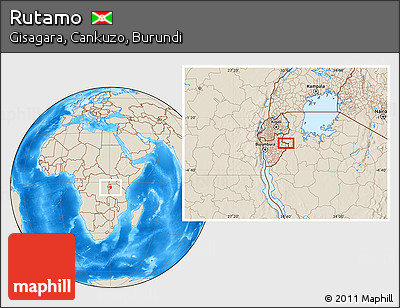 Shaded Relief Location Map of Rutamo