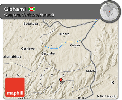 Shaded Relief Map of Gishami