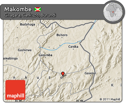 Shaded Relief Map of Makombe