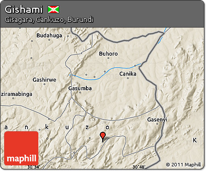 Shaded Relief Map of Gishami