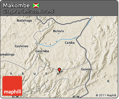Shaded Relief Map of Makombe