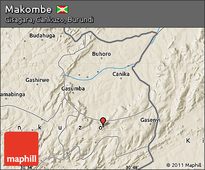 Shaded Relief Map of Makombe