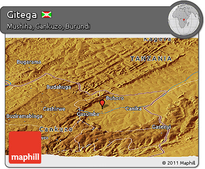 Physical Panoramic Map of Gitega