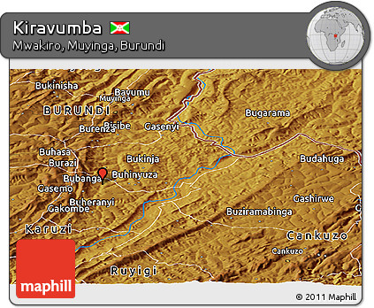 Physical Panoramic Map of Kiravumba
