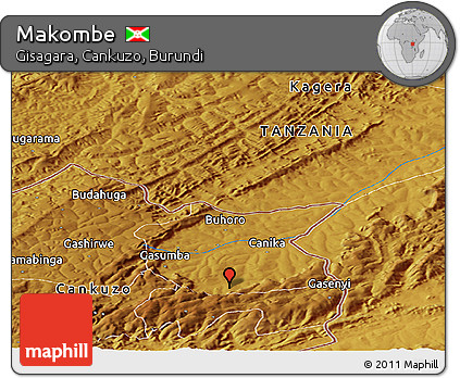 Physical Panoramic Map of Makombe