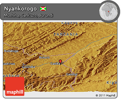 Physical Panoramic Map of Nyankorogo