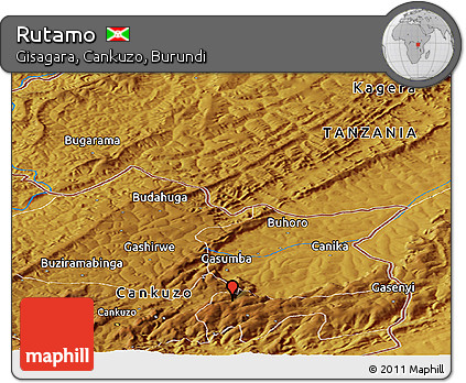 Physical Panoramic Map of Rutamo