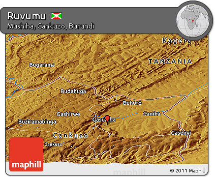 Physical Panoramic Map of Ruvumu