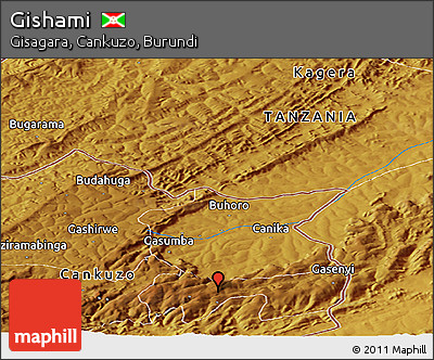 Physical Panoramic Map of Gishami